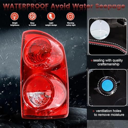 Tail Lights Assembly Compatible with 2007 2008 Dodge Ram 1500 2007-2008 Halogen