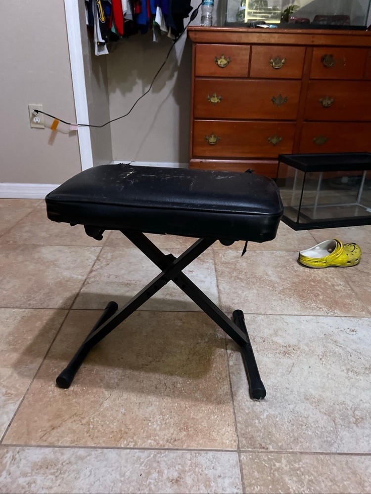 Black, Old, used piano seat
