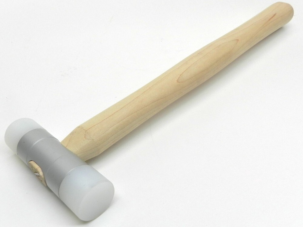 Nylon Hammer 1" Head Dual Face Plastic Mallet Ash Handle with 2 Additional Faces