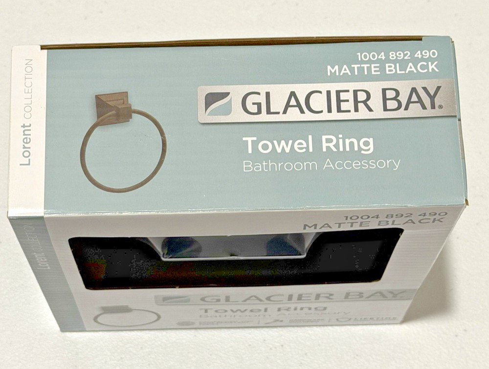 Glacier Bay Towel Ring Bathroom Accessory Matte Black