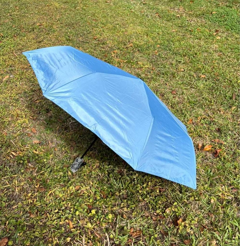Full Automatic Three-Fold Umbrella – Windproof, Waterproof, Compact Sky Blue