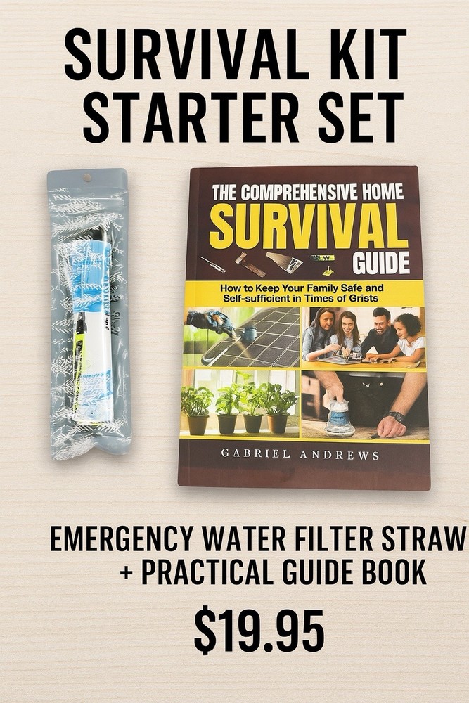 Water Straw + Survival Book – Water Filter Straw + Practical Guide Book