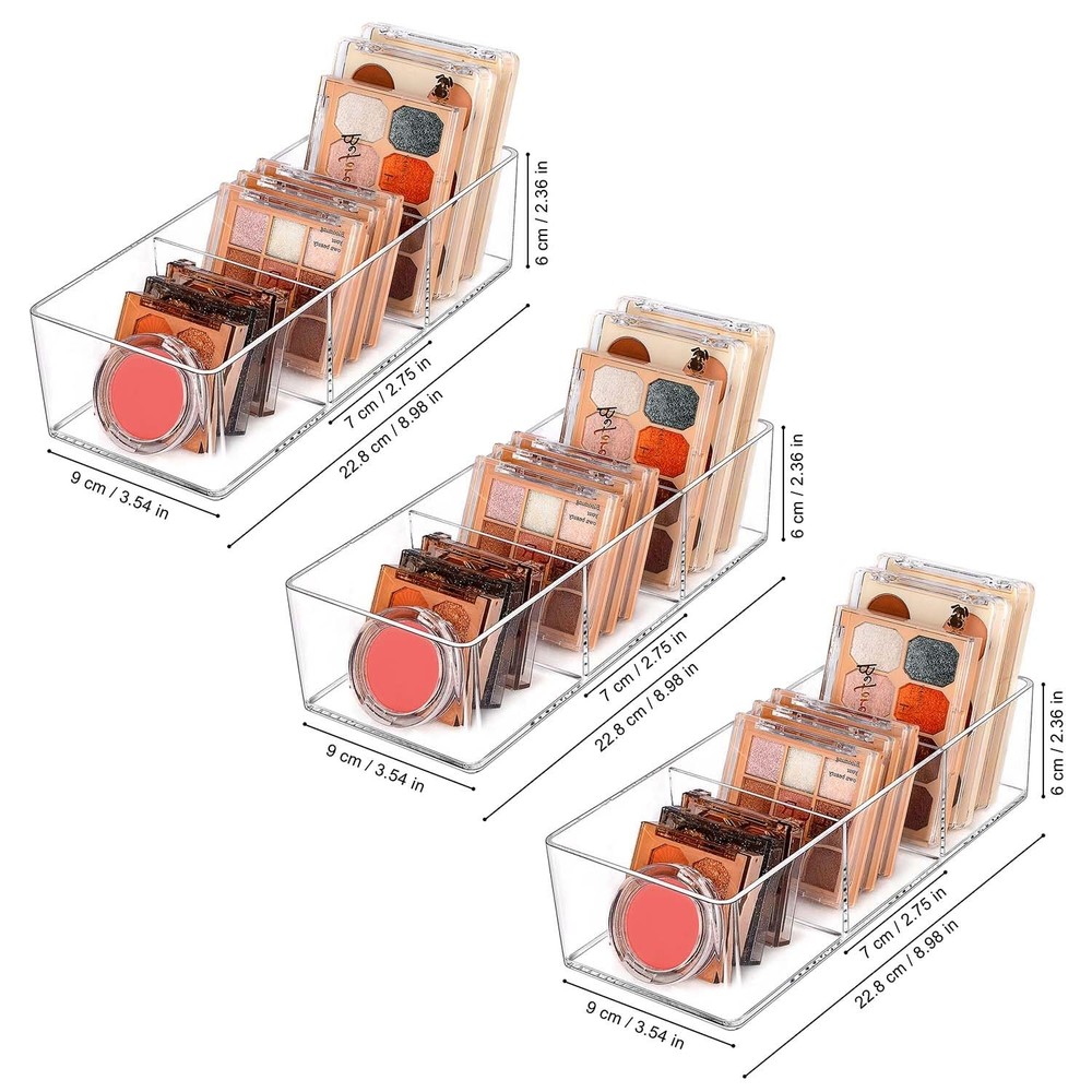 JessLab Acrylic Makeup Organizer, 3 Pack Stackable Cube Sections for Drawer, ...