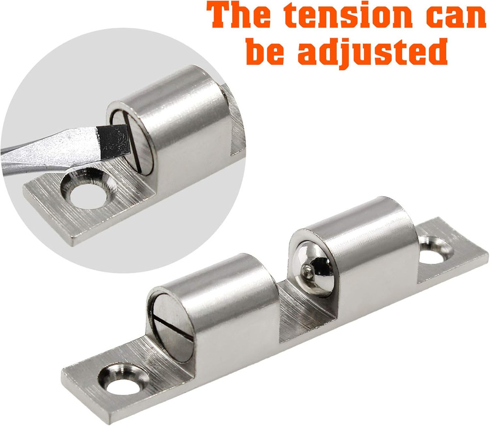 5Pcs 2.75"/ 70Mm Double Ball Tension Roller Catch Latch, Solid Brass Hardware Fi
