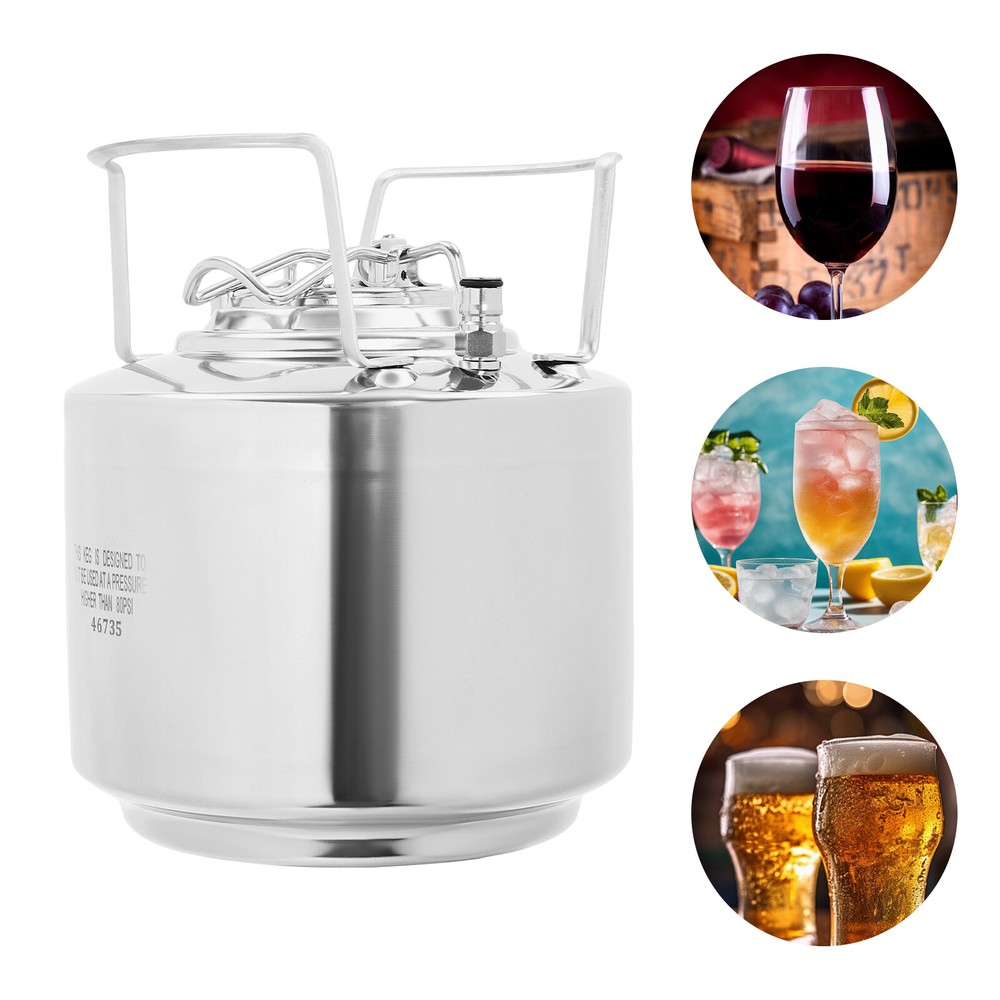 Stainless Steel 1.6 Gallon Mini Ball Lock Keg System For Small Batch HomeBrewing