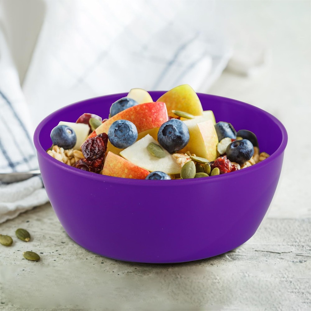 4 Piece Plastic Prep Bowls with Lids Nesting Microwave Safe