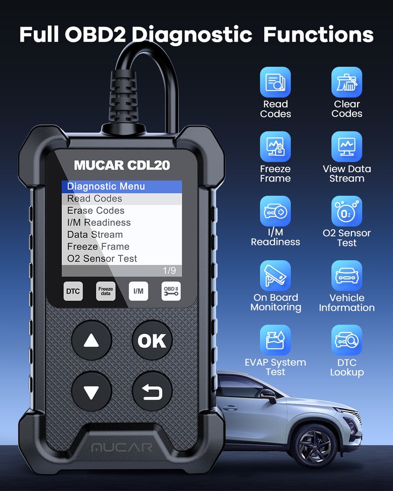 MUCAR CDL20 Car OBD2 Diagnostic Tool Auto Scanner Engine System USA 2025
