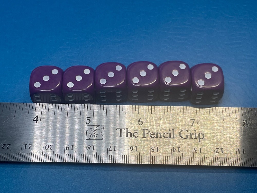 ——6——-PURPLE ROUNDED CORNER DICE ————P—6