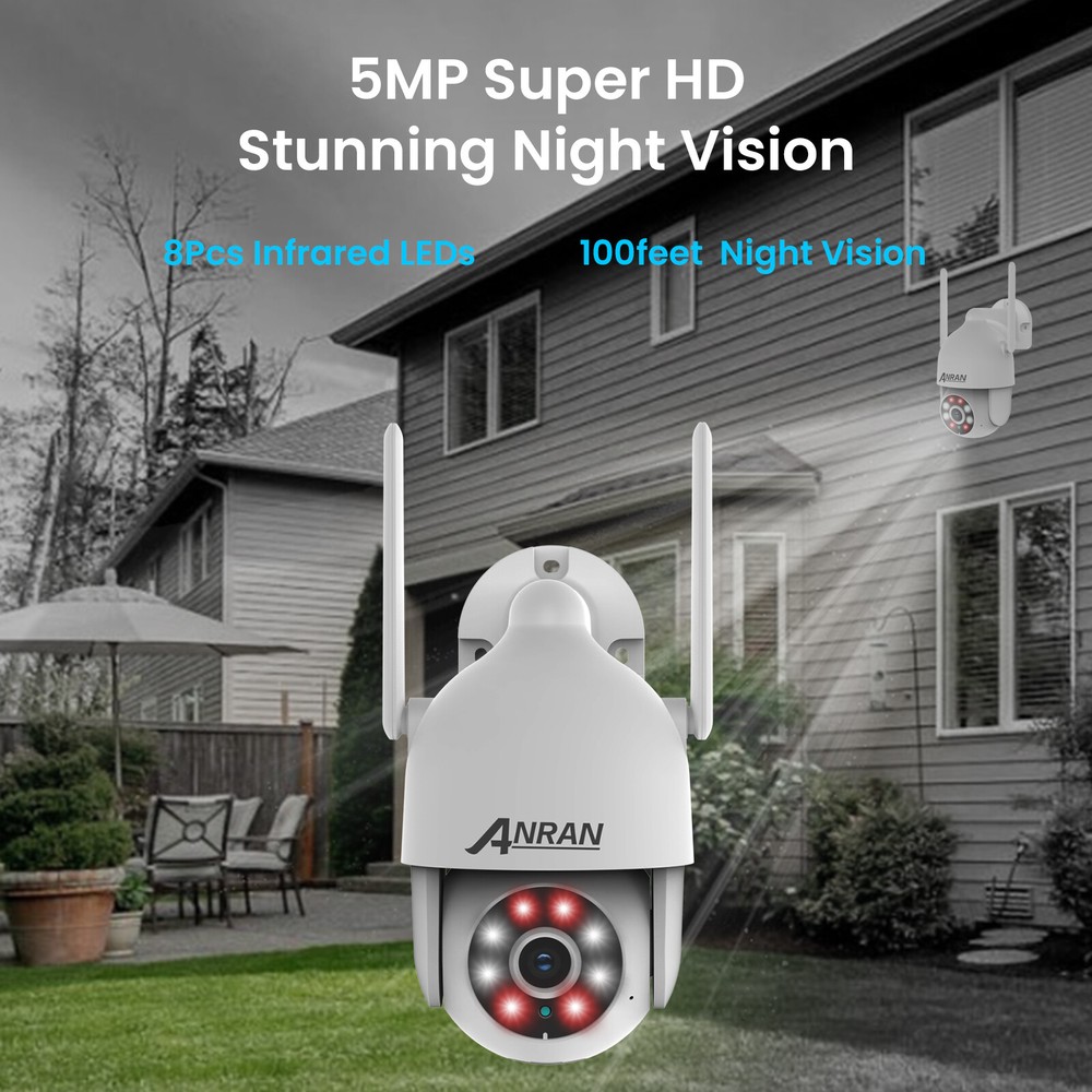 ANRAN 8MP 8CH Home Security Camera System Wired PoE IP Outdoor Motion Detection