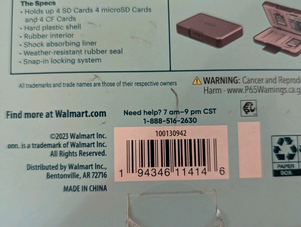 Onn Memory Card Storage Case