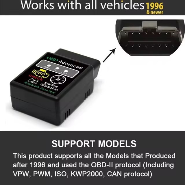 Car Bluetooth OBD2 Scanner Code Reader Automotive Diagnostic Tool OBDII ELM 327