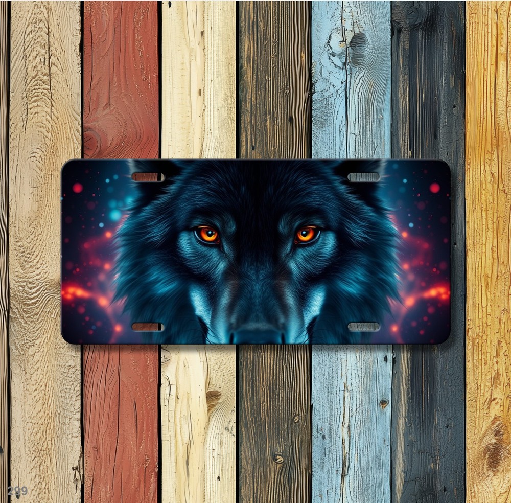 Intense Wolf License Plate Custom Car Tag Anniversary Gift