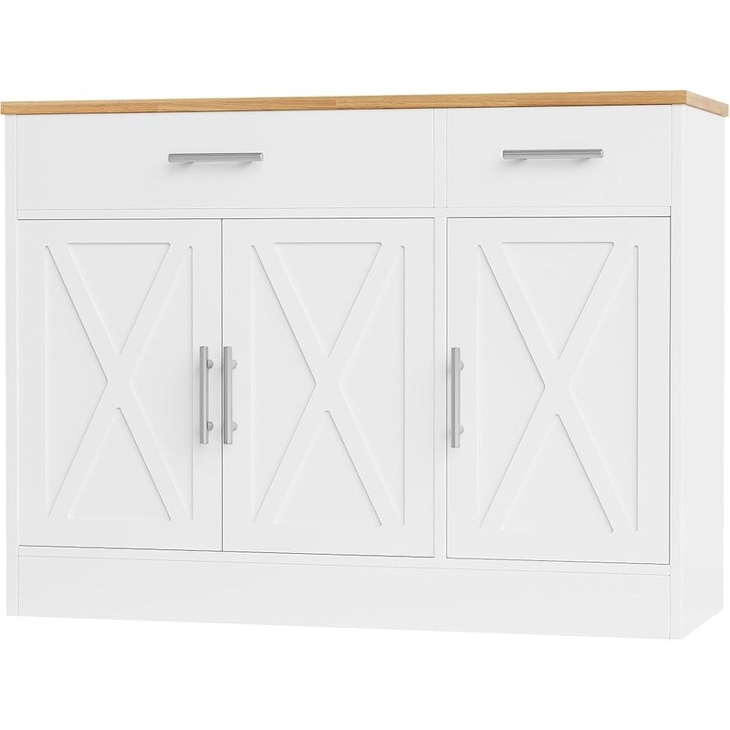Large Storage Sideboard Cabinet Multifunctional Buffet Unit W/ Drawers & Shelves