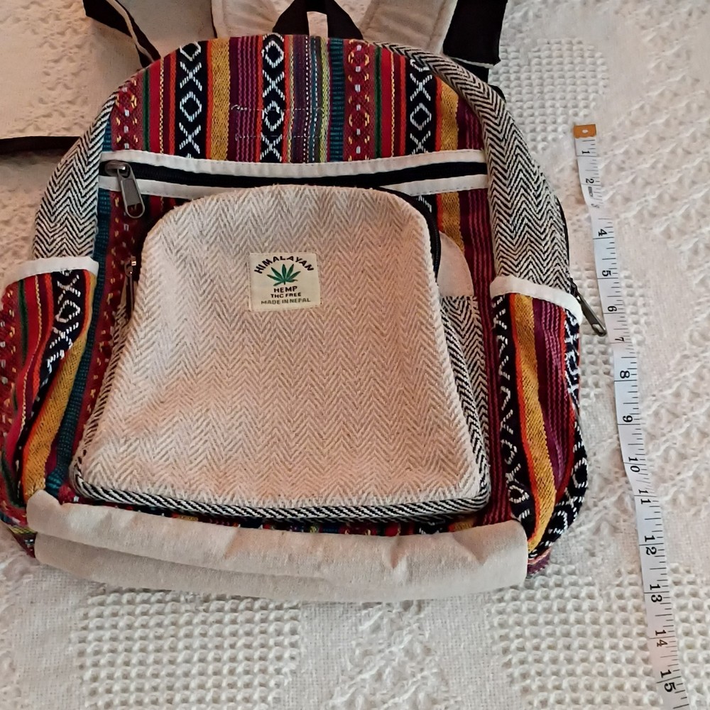 Threadheads Himalayan Hemp Backpack Patterned Multicolor Padded Straps Hiking