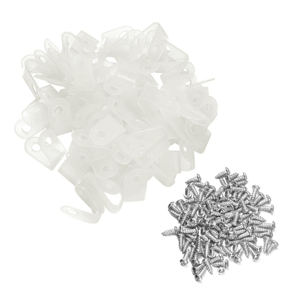 100 Pcs R Type Cable Clips Cord Mounting R-type Wire Holder Clamp