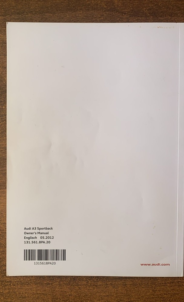 AUDI A3 SPORTBACK OWNERS MANUAL + WALLET 2013 PRINT REFC66
