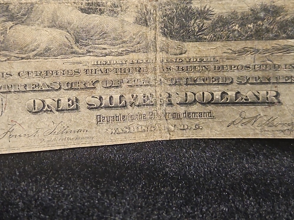 FR 224 1896 $1 ONE DOLLAR “EDUCATIONAL” SILVER CERTIFICATE NOTE VERY GOOD