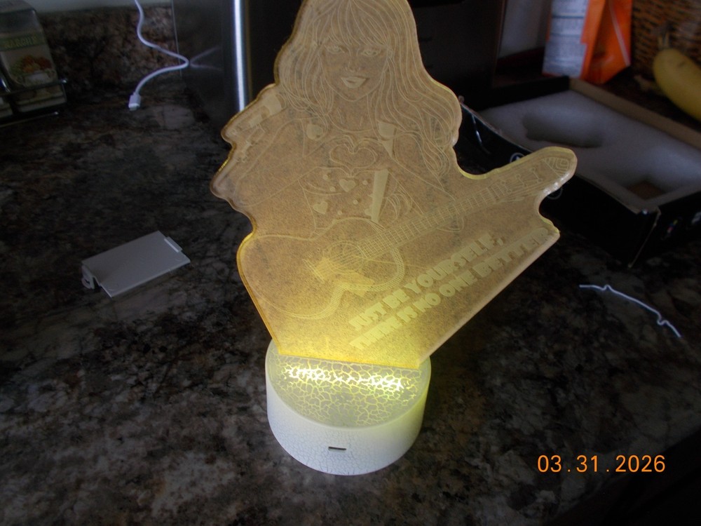 Unused 3D Creative Visualization Lamp Night Light with Remote "Just Be Yourself"