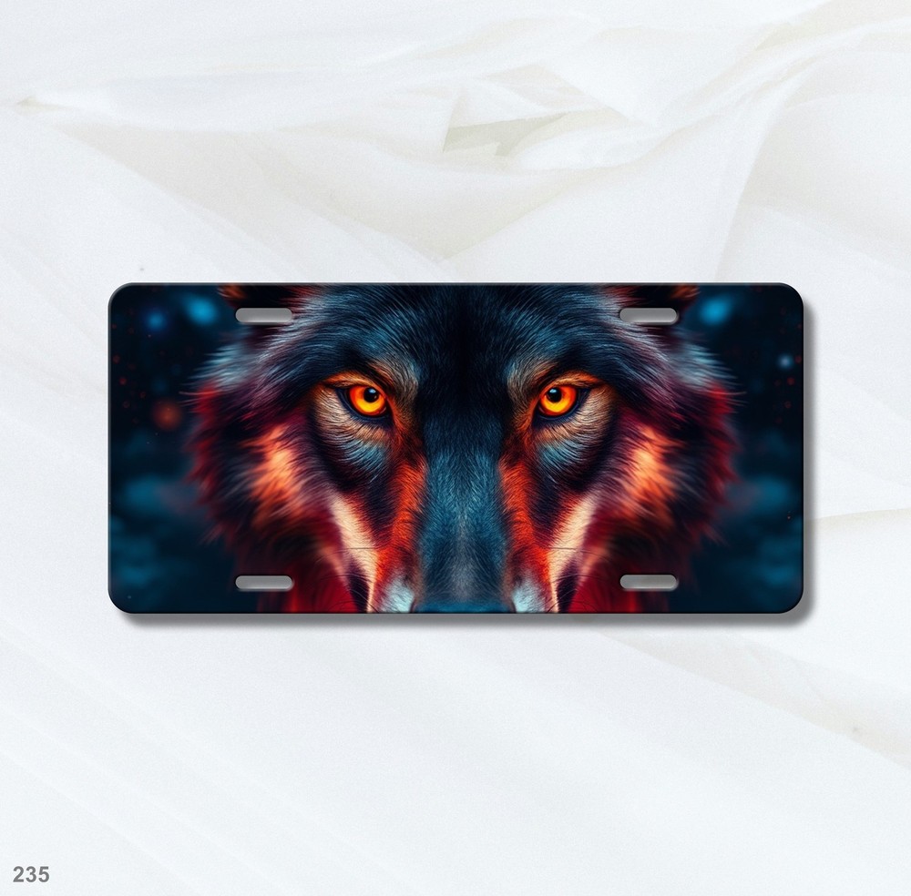 Intense Wolf License Plate Custom Front Plate Anniversary Gift