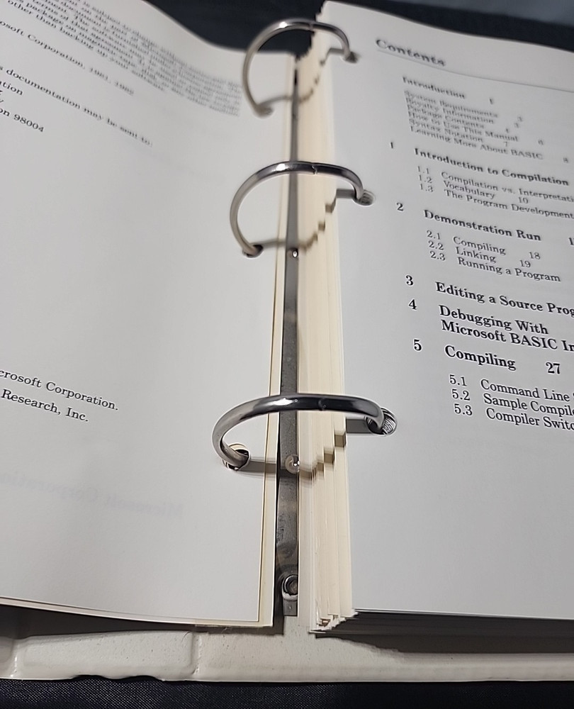 Vintage 1981 Microsoft BASIC Compiler Manual & Binder - CP/M-80 NO DISKS