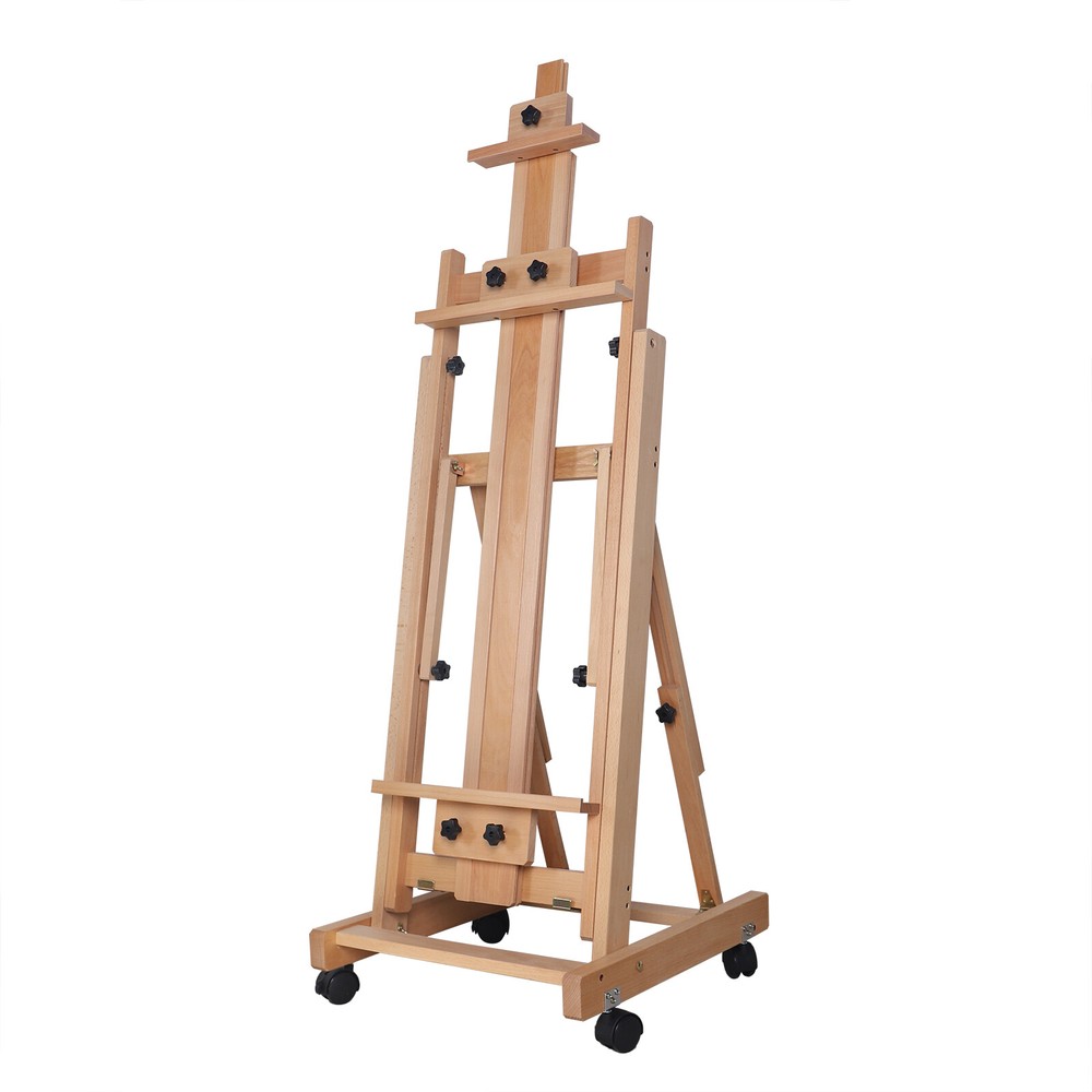 Professional Artist Easel Studio H-Frame Easel Adjustable Solid Beech Wood