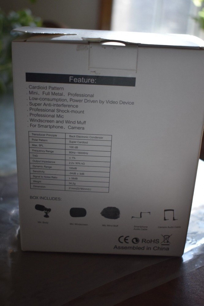 Mini Cardioid Micro Directional Black Shotgun Microphone For Smartphone/Camera 