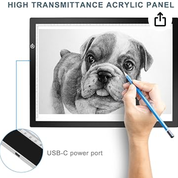 RTjoy A3 LED Light Pad, USB Powered Drawing Board Adjustable Brightness Tracing