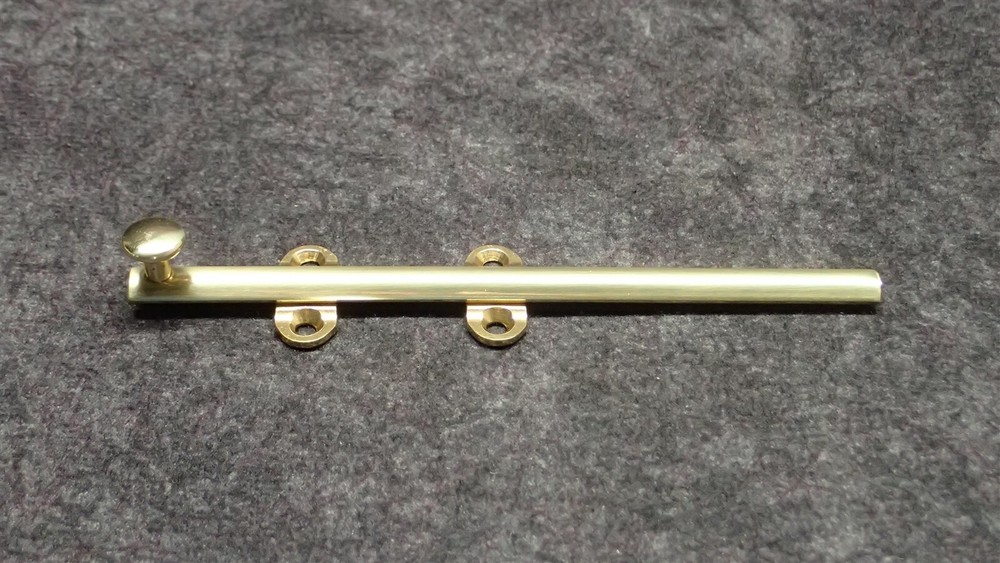 Ives By Schlage (043-B3) 08676, 6" LIGHT DUTY Surface Bolt Solid Bright Brass G9