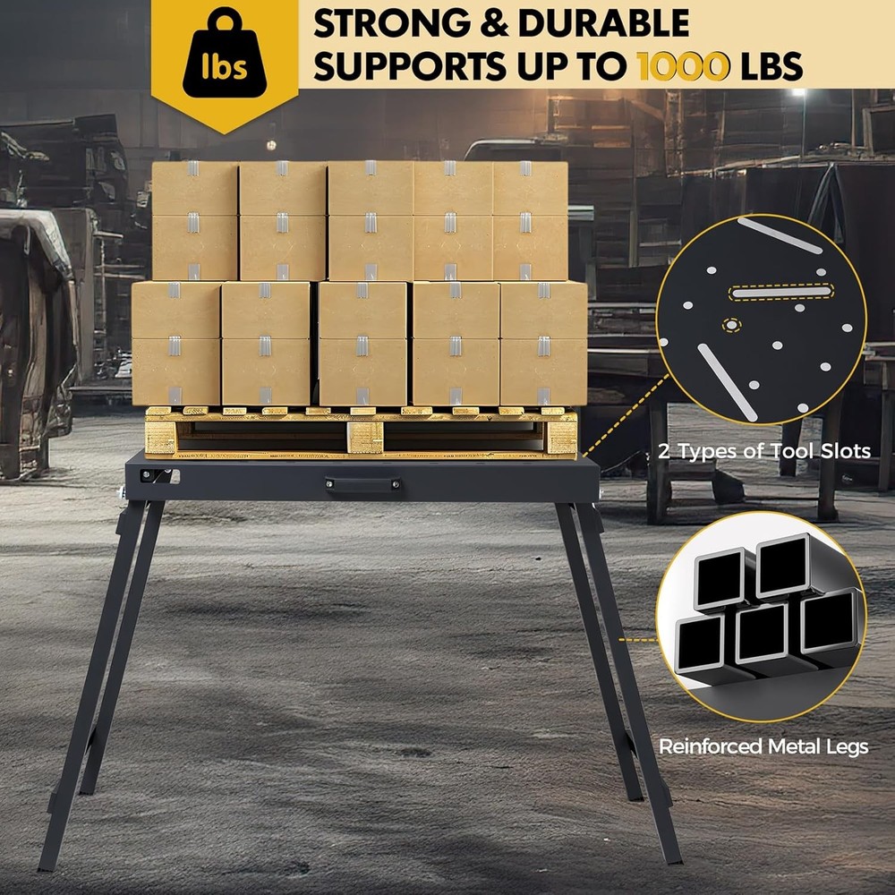 Welding Table Foldable Work Bench, Folding Workbench,1000LBS Capacity Heavy-Duty