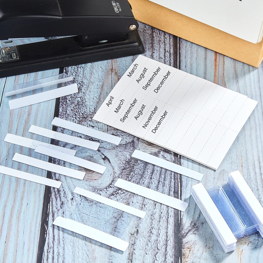 1.5 Inch Insertable Self Adhesive Index Tabs 50 Pieces with Paper Inserts