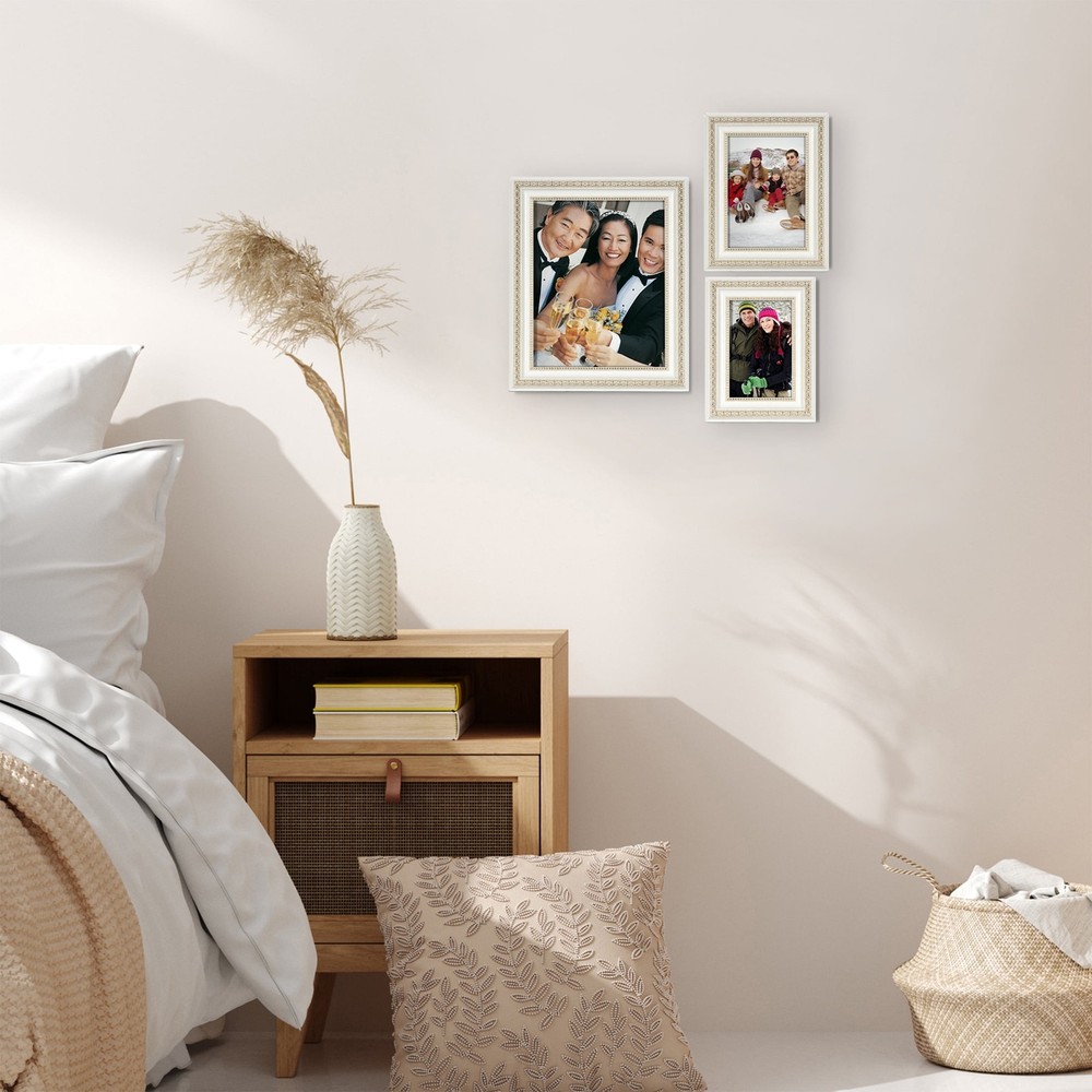 5x7 White Ornate Decorative Tabletop Picture Frame