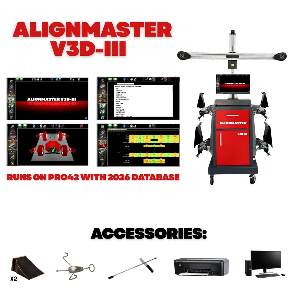 AlignMaster V3D-III Professional Automated Wheel Alignment Machine Complete Set