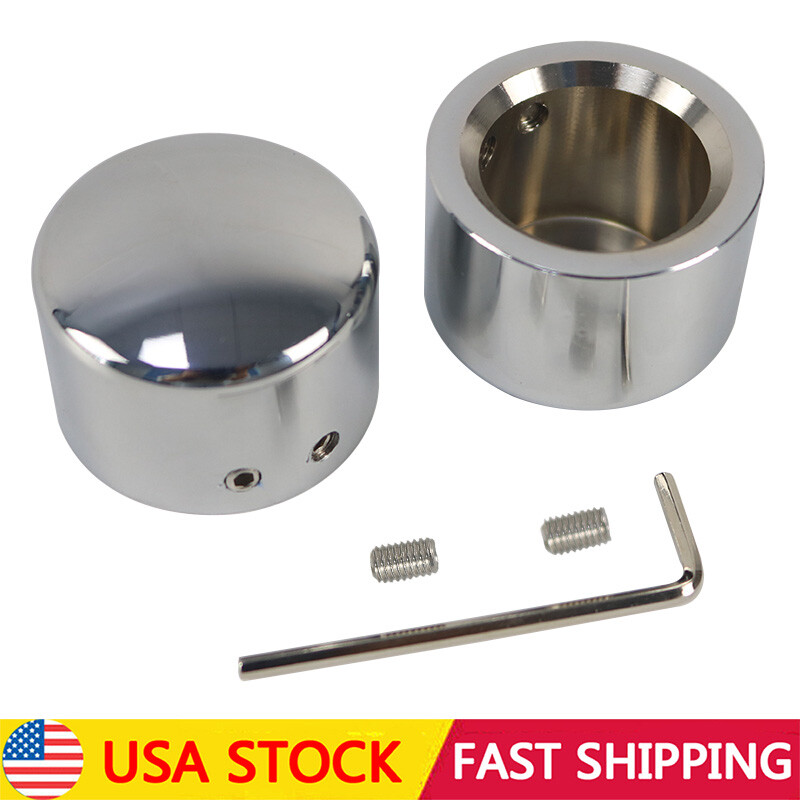 Chrome Front Axle Cap Nut Covers For Harley Dyna Softail Electra Road King Glide