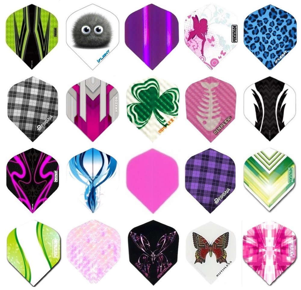 10 Sets Assorted Ladies Standard Dart Flights - Random Selection- Ships Tracking