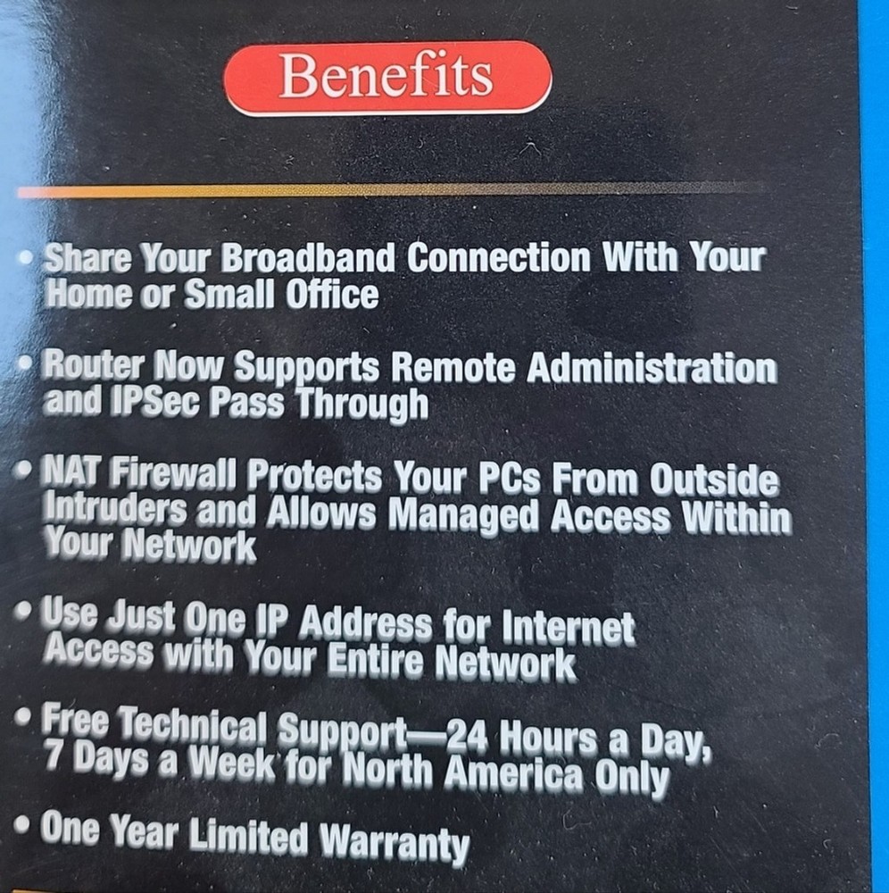 EtherFast Cable/DSL Router by LINKSYS - New Condition