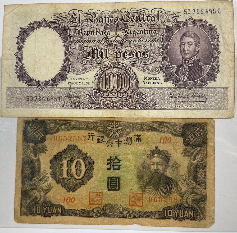 3 mixed older better foreign notes (#702) Mixed grades.