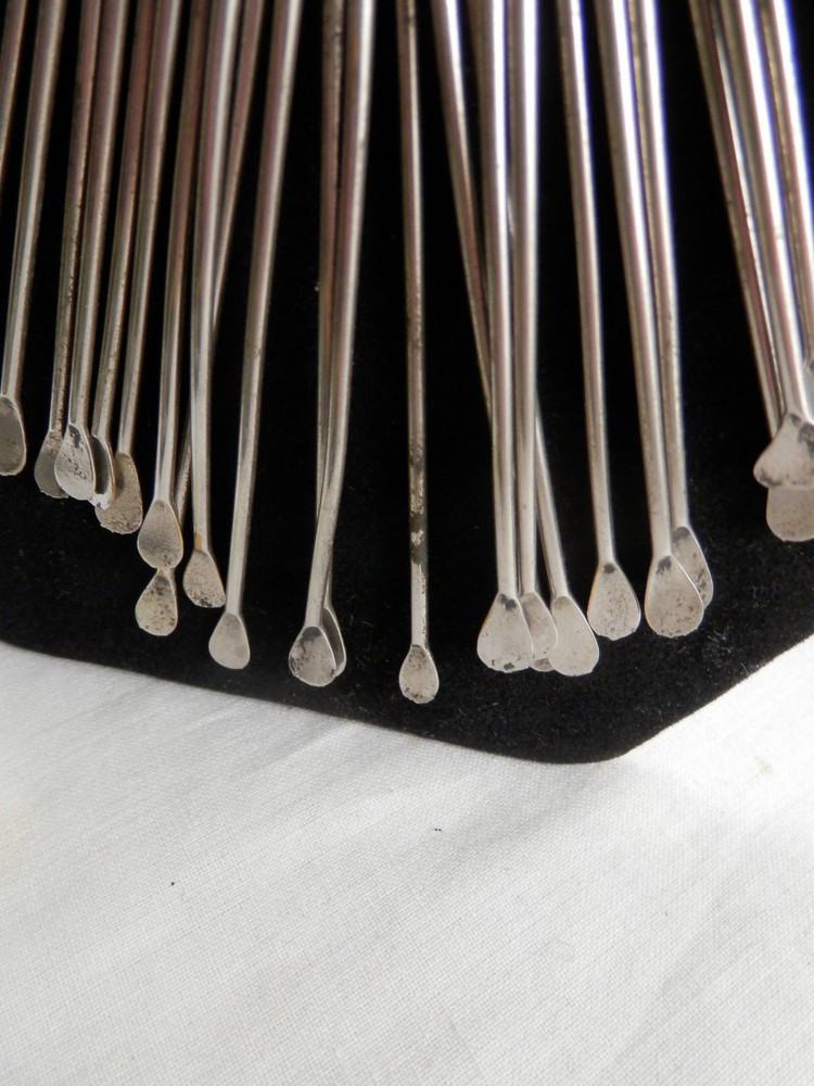 Unique Statement Dangle Spoon Necklace 24" Silver Twist Chain