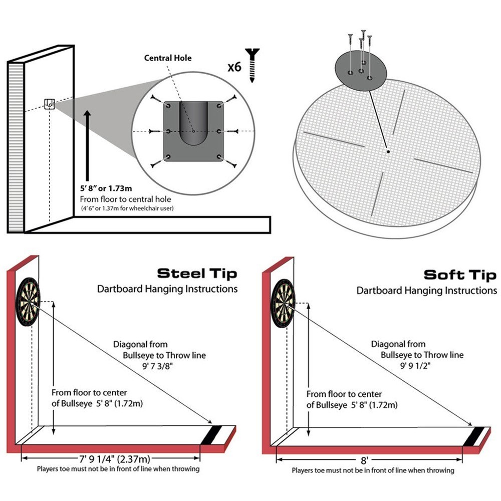 Premium Dartboard Mounting Bracket Kit Stability for Your Board