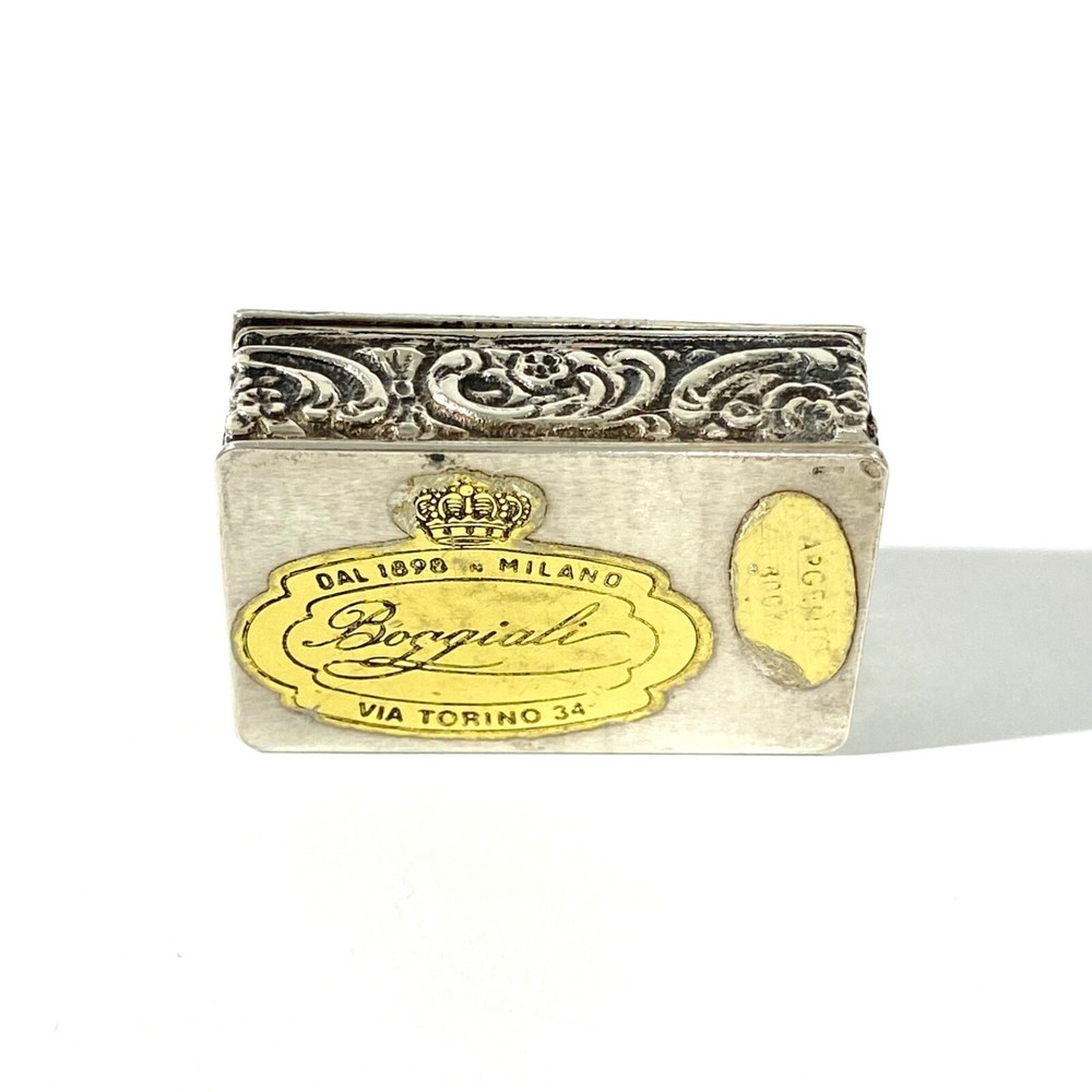 Vintage Solid Silver Italian Pillbox , Hallmarked with ancient romans scene