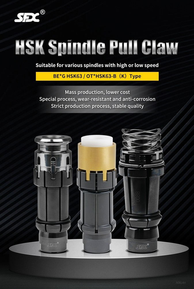 OTT-HSK63(K) Pull Spindle Pull Claw Clamping Gripper 7-petal