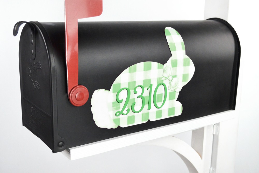 Mailbox Magnet Partial Cover Gingham Easter Bunny Assorted Colors Address