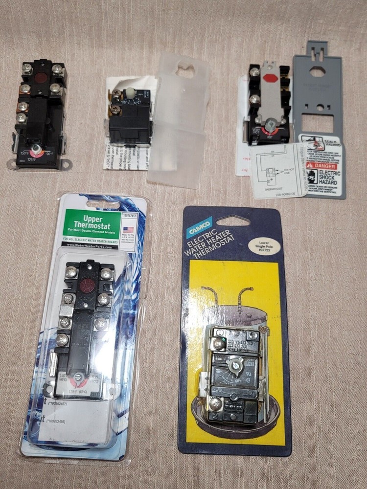 Lot 5, Electric Water Heater Thermostat, Lower & Upper, A. O. Smith, Bradford..