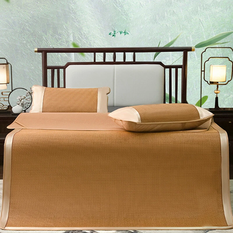 Summer Sleeping Mat For Bed Rattan Foldable Nature Bamboo Cool Bed Mat Pad