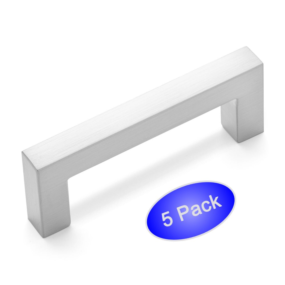 *5 Pack* Cosmas Cabinet Hardware Satin Nickel Handle Pulls #14777-64SN