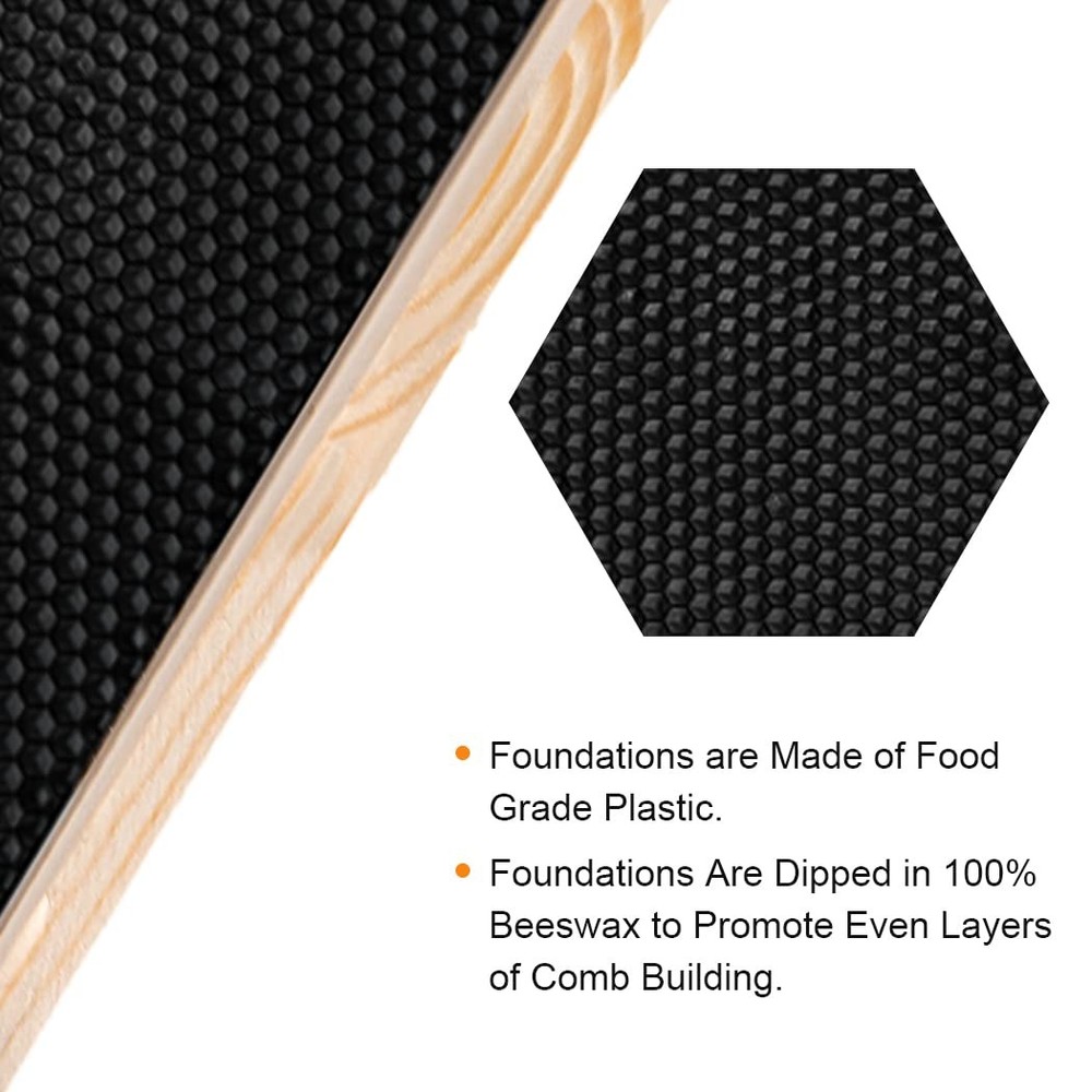 Deep Brood Beehive Frames with Wax Foundation, 10 Pack Honey Bee Frames with