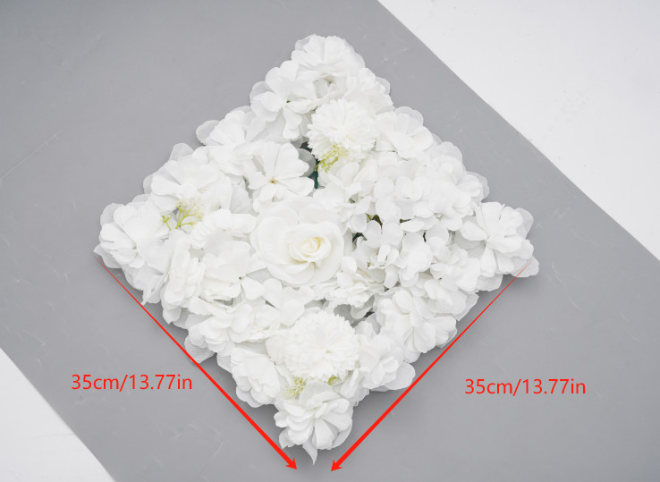 16Pcs Artificial Flower Wall Panel Rose Hydrangea Wedding Party Venue Decor