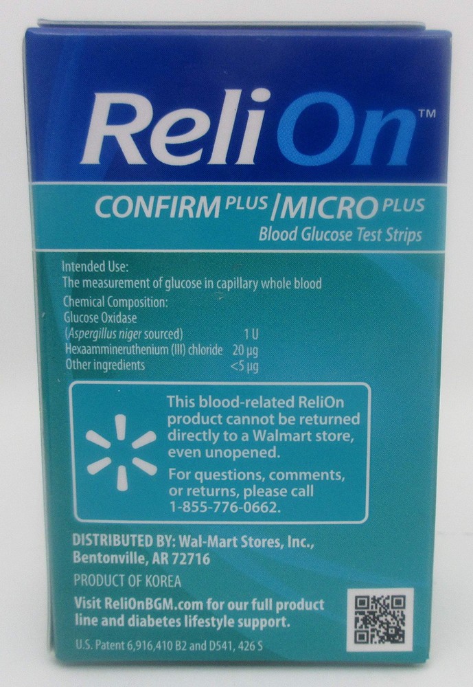 ReliOn Confirm Plus/Micro Plus Blood Glucose Test Strips - 100 ct (Two 50 ct...