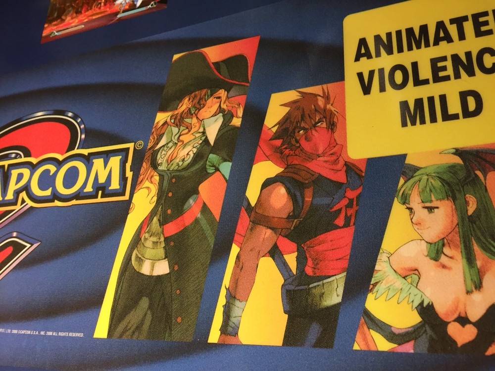 Marvel vs Capcom 2 Big Blue Dynamo Arcade Marquee 27" x 15.5"