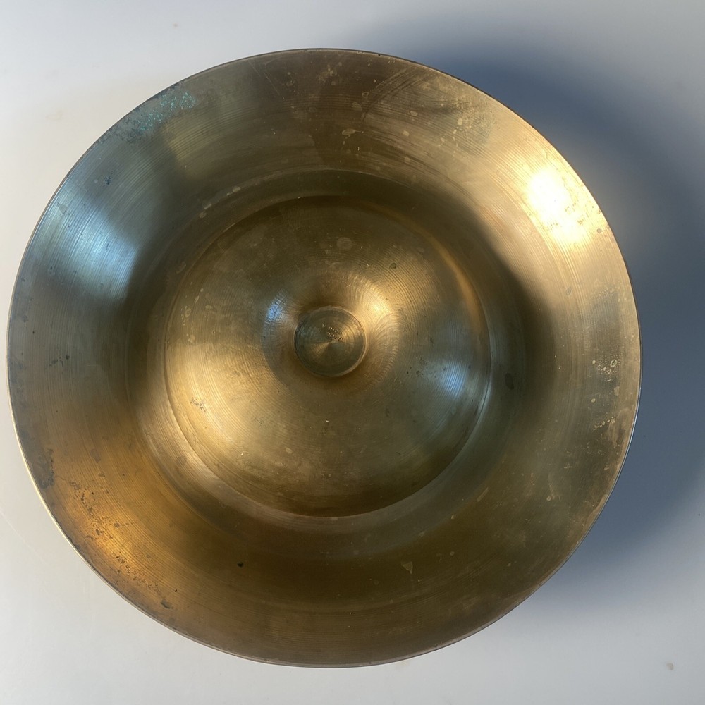 Large Brass Round Ashtray Korea 8 1/2”