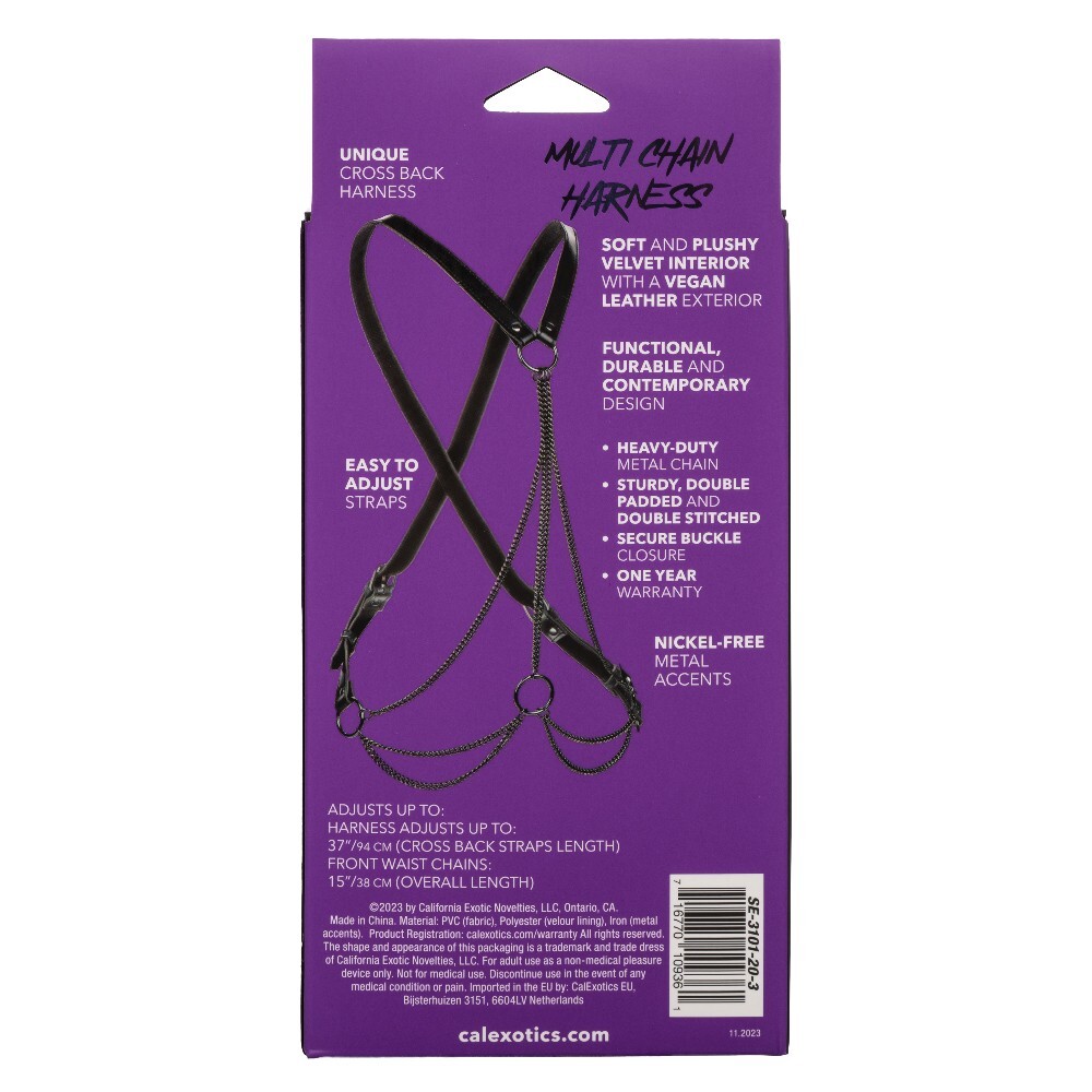 Euphoria Collection Multi-Chain Harness Black - Fetish BDSM Play